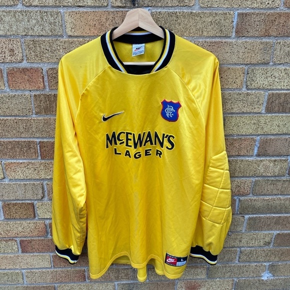 Vintage 1997-1999 Nike Glasgow Rangers Goalkeeper Shirt Large Satin - Picture 3 of 9